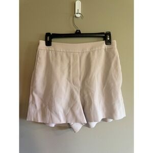 Babaton Aritzia Tan High Waisted Dress Shorts Size 8 Pleated Elastic Waist